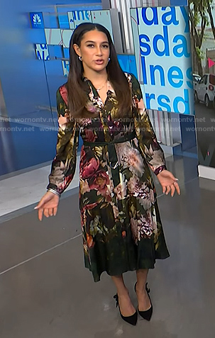 Morgan’s floral belted shirtdress on NBC News Daily