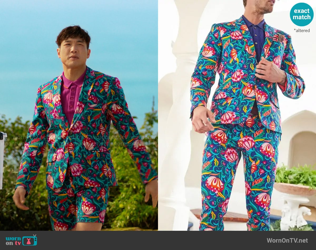 Mr Turk Printed Blazer worn by Nicholas (Joel Kim Booster) on Loot