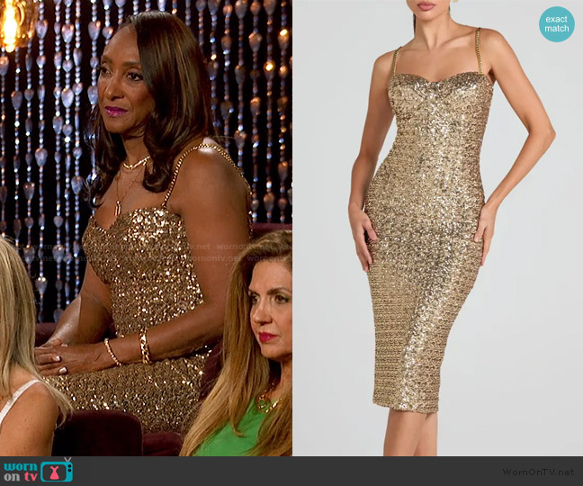 Nadine Merabi Nina Sequin Body-Con Cocktail Dress worn by Monica B. Brewer on The Golden Bachelor