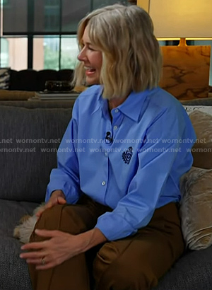 Naomi Watts’s blue button down shirt on Today