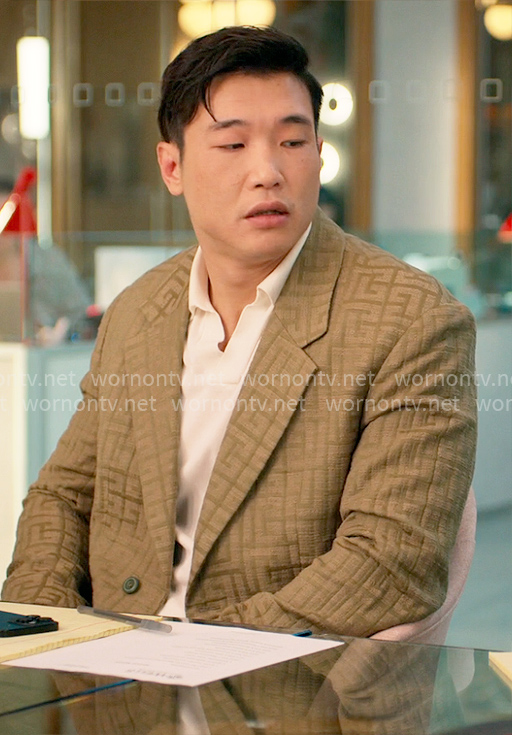 Nicholas’s khaki monogram jacket on Loot