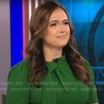 Nikki Battiste’s green tie-neck dress on CBS Mornings