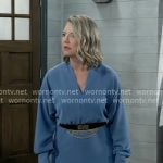 Nina’s blue v-neck dress on General Hospital