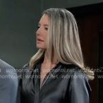 Carly's charcoal grey satin shirt on General Hospital