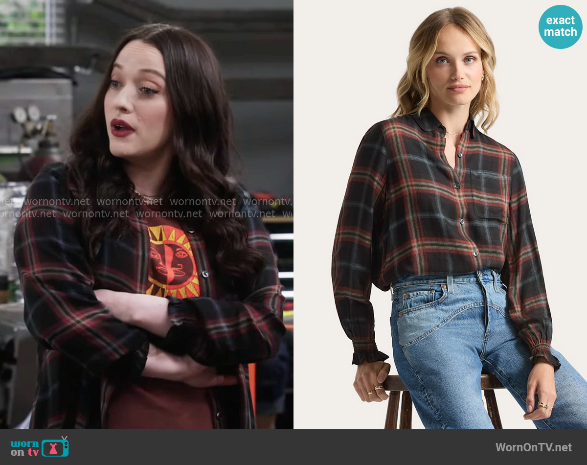 Pendleton Plaid Zoe Blouse worn by Riley (Kat Dennings) on Shifting Gears