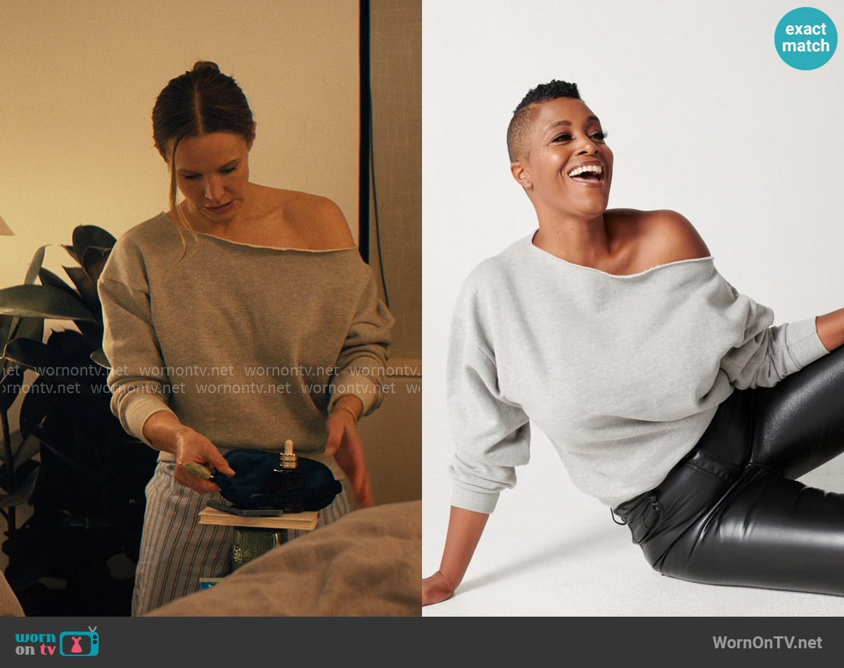 PerfectDD Irene Off the Shoulder Sweatshirt worn by Joanne (Kristen Bell) on Nobody Wants This