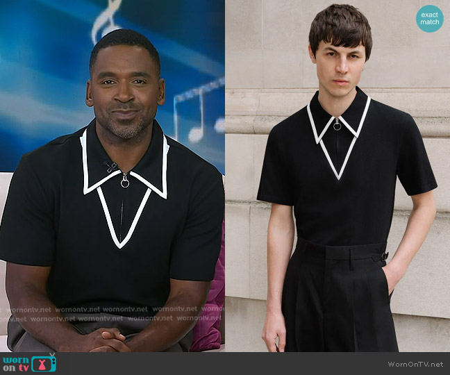 Phix Black Carnaby Circle Zip Polo Shirt worn by Justin Sylvester on Today