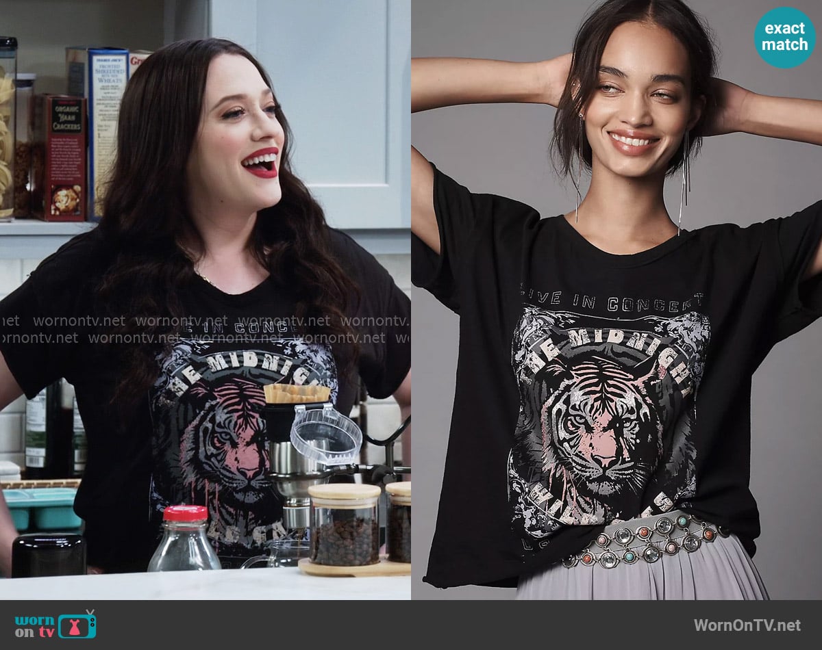 Pilcro The Midnight Wildcats Graphic Tee worn by Riley (Kat Dennings) on Shifting Gears