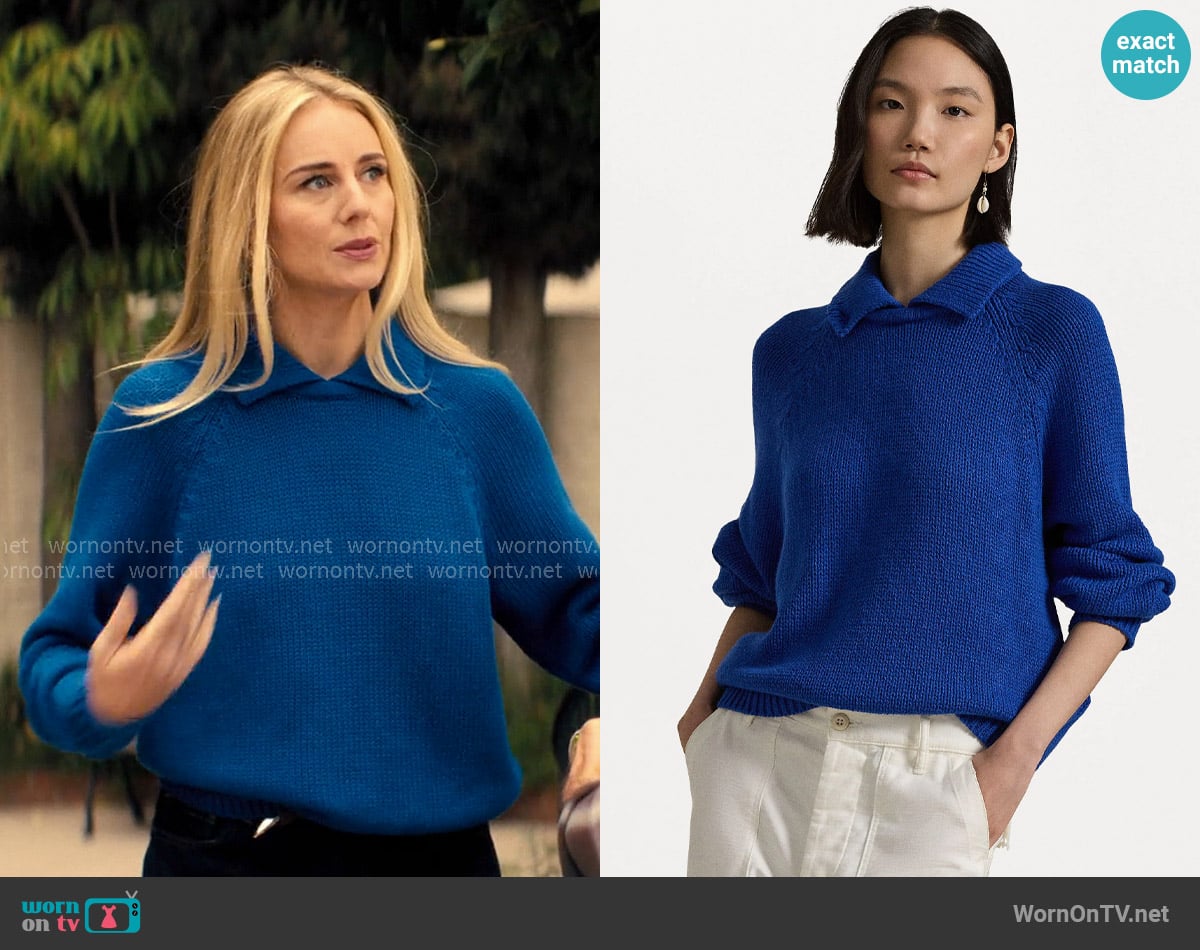 Polo Ralph Lauren Layered Collar Sweater worn by Morgan (Justine Lupe) on Nobody Wants This