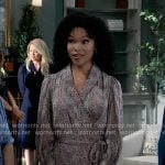 Portia’s paisley print wrap dress on General Hospital