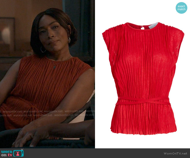 Proenza Schouler White Label Lyra top worn by Athena Grant (Angela Bassett) on 9-1-1