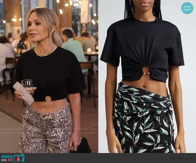 Rabanne Hardware Detail Cotton T-Shirt worn by Tamra Judge on The Real Housewives of Orange County