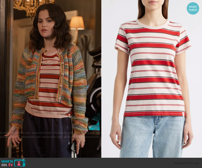Rag & Bone The Slub Stripe T-Shirt worn by Mabel Mora (Selena Gomez) on Only Murders in the Building