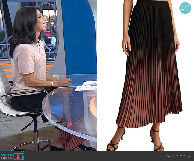 Reiss Marlie Ombré Pleated Skirt worn by Dr. Natalie Azar on Today