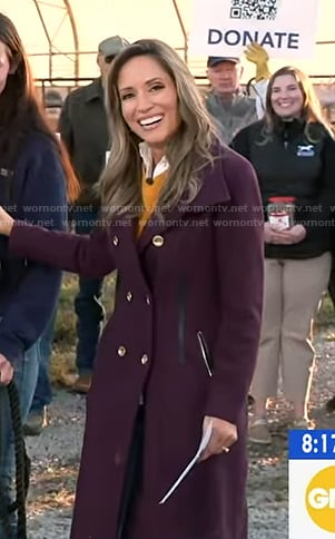 Rhiannon’s purple coat on Good Morning America