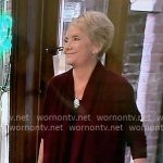 Ronnie’s burgundy cardigan on General Hospital