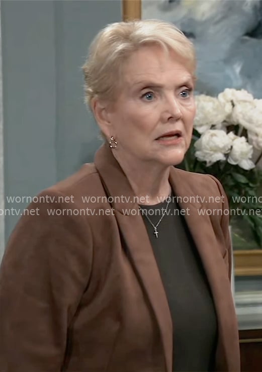 Ronnie’s brown suede blazer on General Hospital