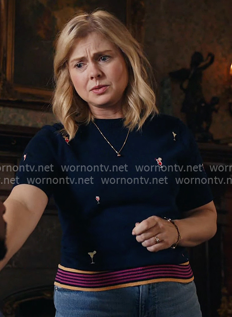 Sam’s cocktail embroidered top on Ghosts