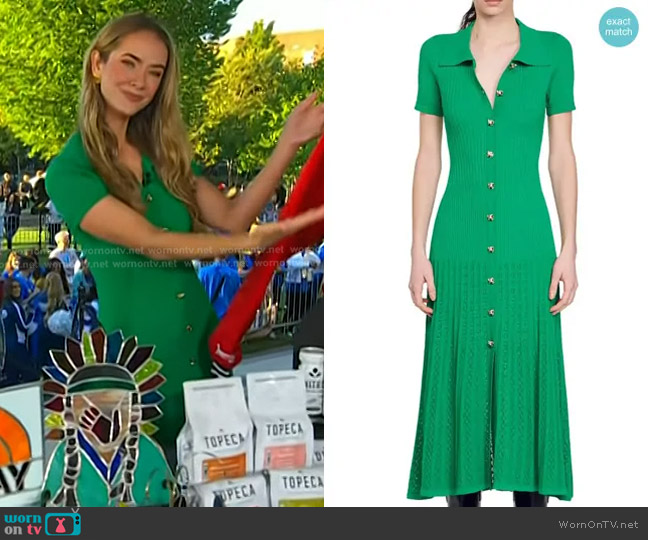 Sandro Lorel Short Sleeve Maxi Shirtdress worn by Olivia Jordan on Today