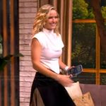 Sara’s colorblock asymmetric dress on The View