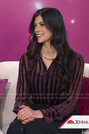 Sarah Battani Sams’ red sheer stripe shirt on Today