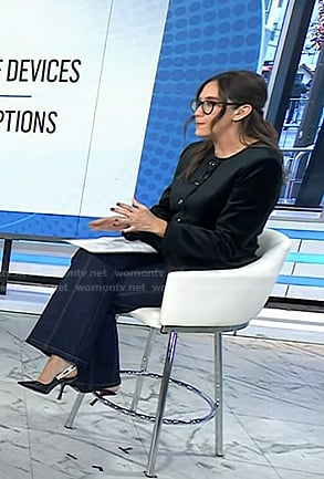 Savannah’s black leather slingback pumps on Today