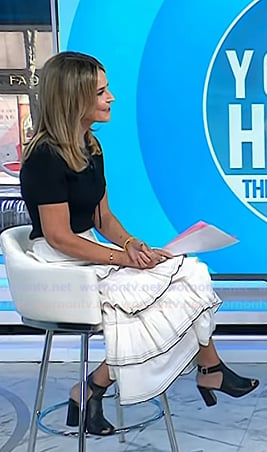 Savannah’s black open toe leather sandals on Today
