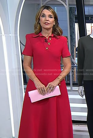 Savannah’s red polo midi dress on Today