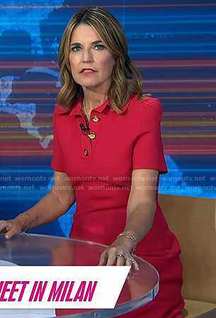 Savannah’s red polo midi dress on Today