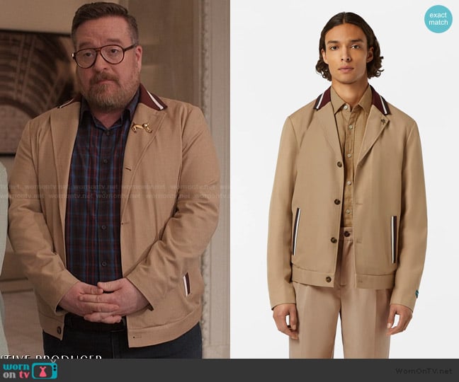 Scotch and Soda Contrast-Trimmed Tailored Shirt Jacket worn by Howard Morris (Michael Cyril Creighton) on Only Murders in the Building