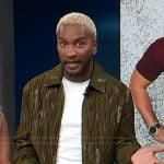 Scott’s green textured jacket on Access Hollywood