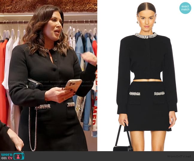 Self Portrait Embellished Cardigan worn by Emily Simpson on The Real Housewives of Orange County