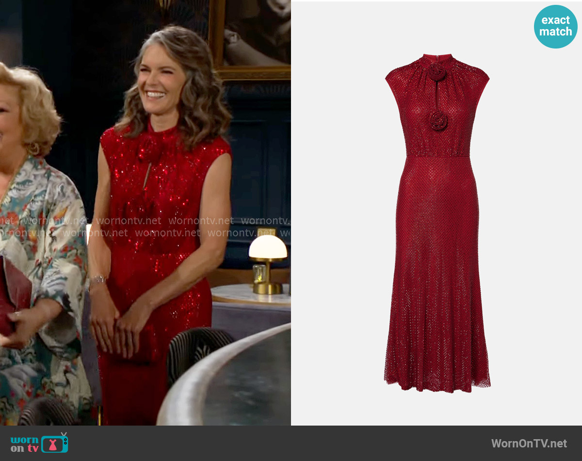 Self Portrait Embellished fishnet midi dress worn by Diane Jenkins (Susan Walters) on The Young and the Restless