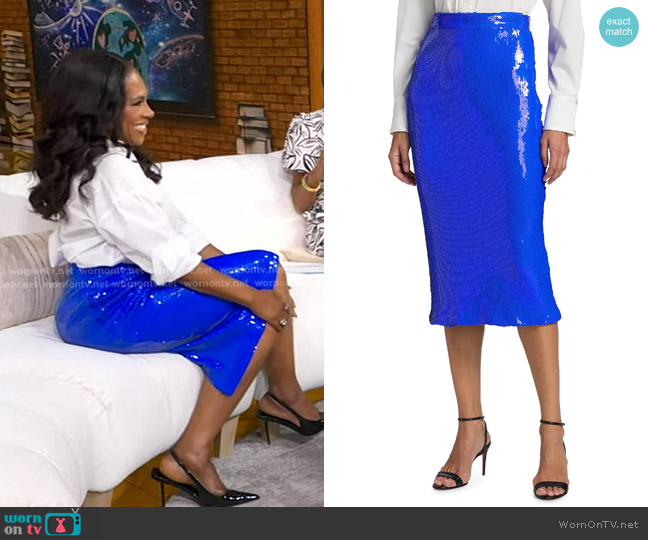 Sergio Hudson Sequined Pencil Skirt worn by Sheryl Lee Ralph on Good Morning America