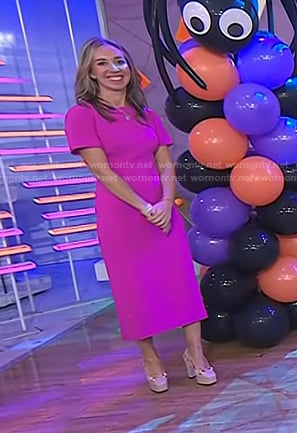 Shannon Doherty’s pink short sleeve dress on Today