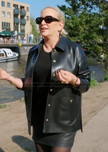 Shannon’s black leather coat on The Real Housewives of Orange County