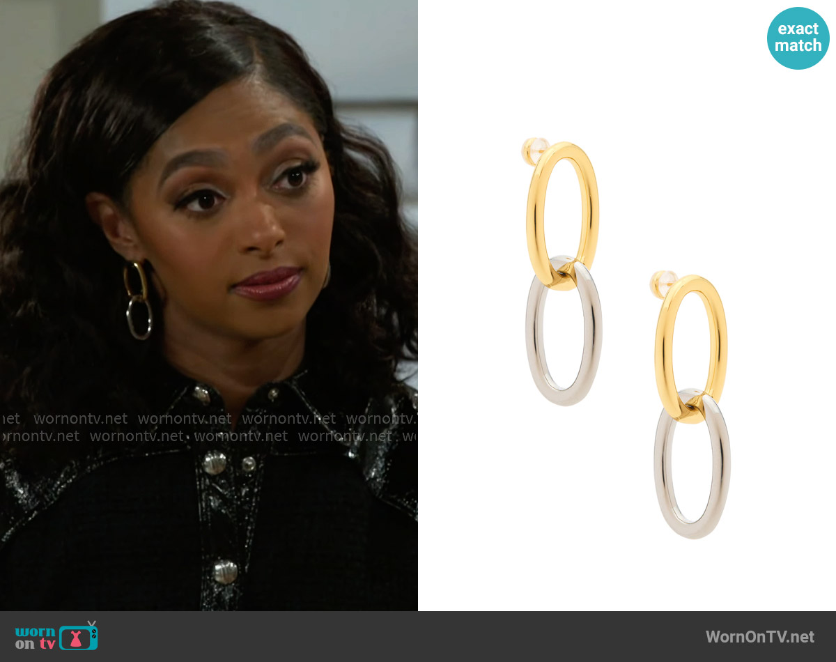 Shashi Lasso Hoop Earrings worn by Kat Richardson (Colby Muhammad) on Beyond the Gates