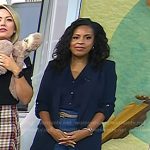 Sheinelle’s navy open jacket and flare pants on Today