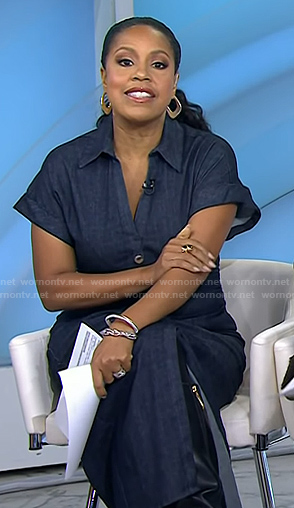 Sheinelle’s denim button front dress on Today