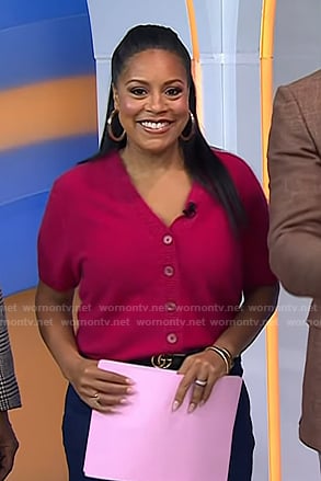 Sheinelle’s pink short sleeve cardigan on Today
