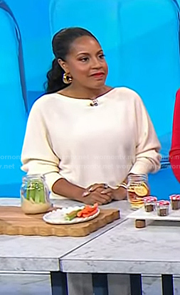 Sheinelle’s white boatneck sweater on Today