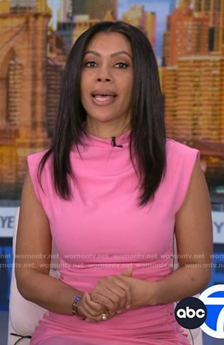 Shirleen’s pink ruched dress on Good Morning America