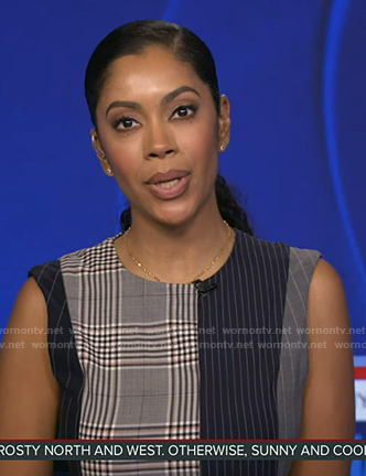Shirleen’s plaid and stripe dress on Good Morning America