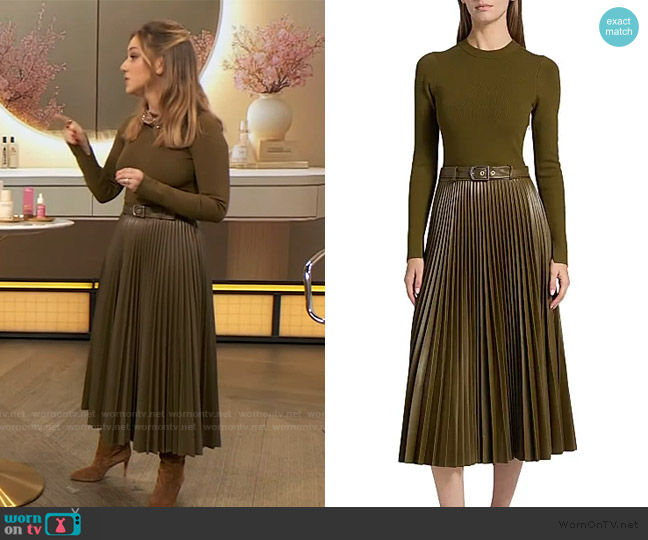 Simkhai Abilene Mixed-Media Midi-Dress worn by Dr. Shereene Idriss on The Drew Barrymore Show