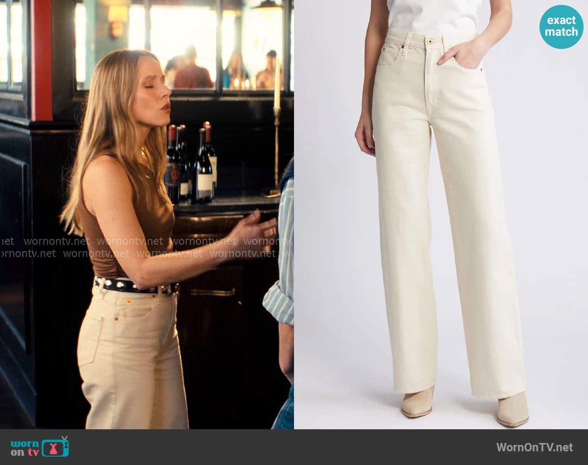 SLVRLAKE Grace Jeans in Ecru worn by Joanne (Kristen Bell) on Nobody Wants This