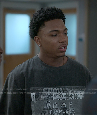 Spenser’s black graphic tee on Reasonable Doubt