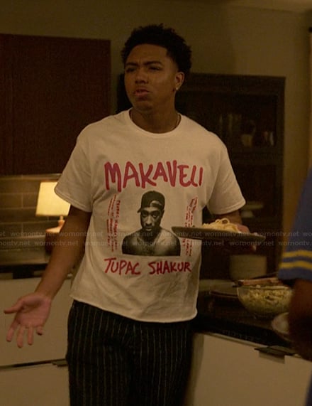 Spenser’s Tupac graphic tee on Reasonable Doubt