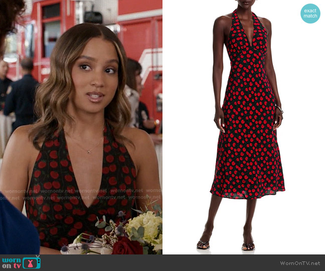 Staud Lucca Dress in On The Vine Black worn by May Grant (Corinne Massiah) on 9-1-1
