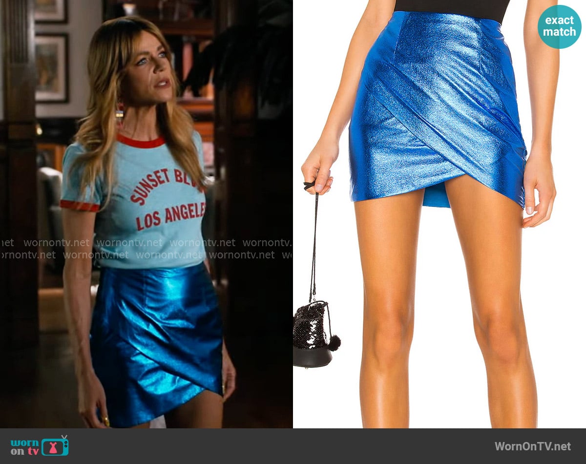 Superdown Charmaine Wrap Mini Skirt worn by Morgan Gillory (Kaitlin Olson) on High Potential