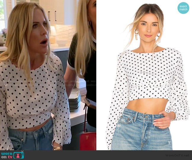 Superdown Yasmin Tie Back Crop Top worn by Jennifer Pedranti on The Real Housewives of Orange County